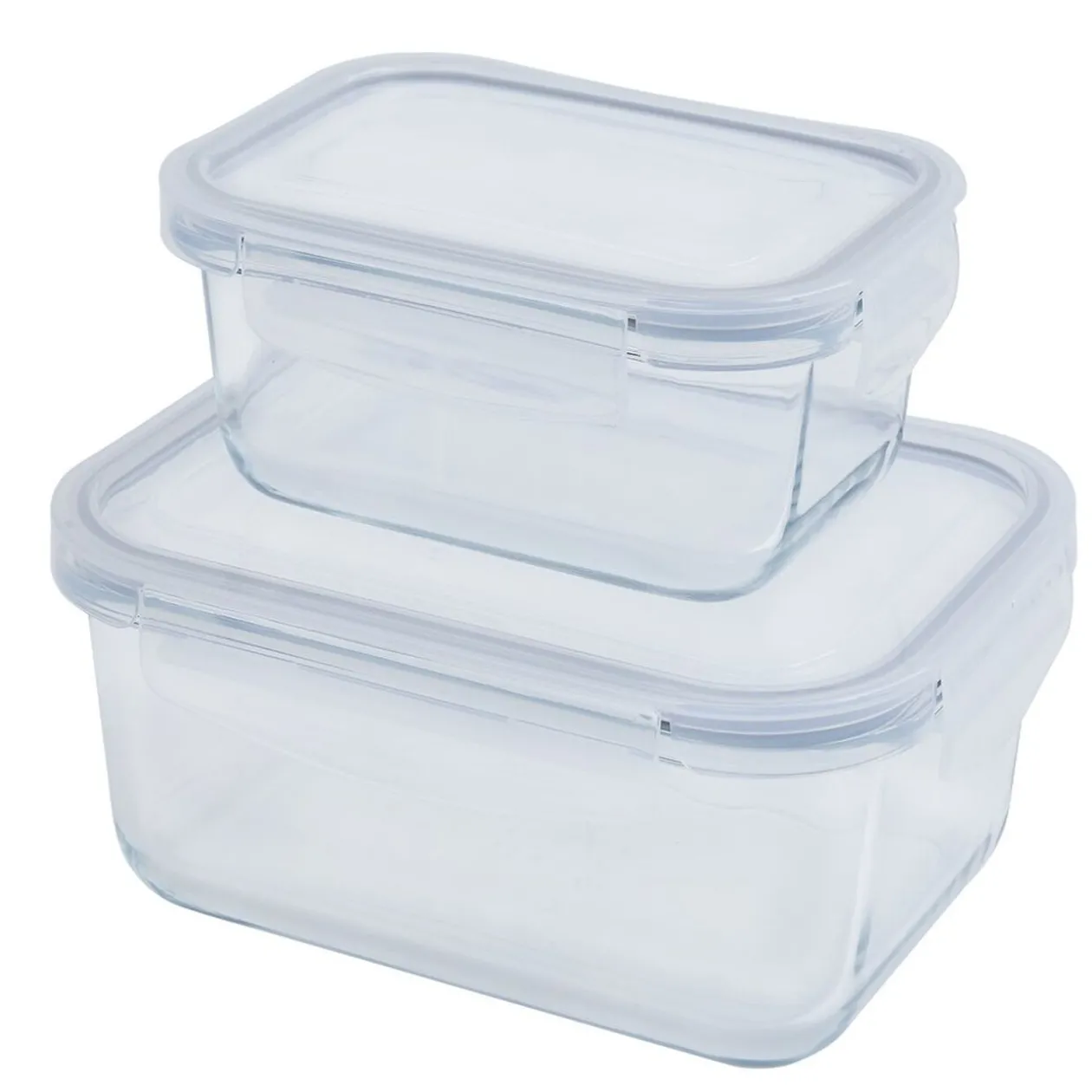 2 boîtes de conservation en verre 640 ml et 1500 ml