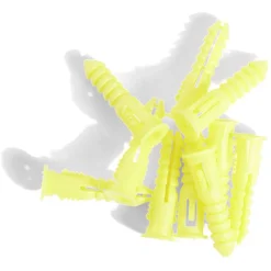 10 chevilles avec collerette pour matériaux pleins et vis - Ø5x25 mm