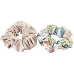 2 chouchous assortis nude uni/imprimé fleurs