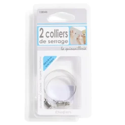 2 colliers de serrage acier zingué - Ø25 à 40 mm