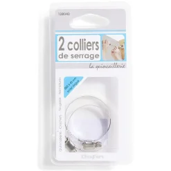 2 colliers de serrage acier zingué - Ø25 à 40 mm