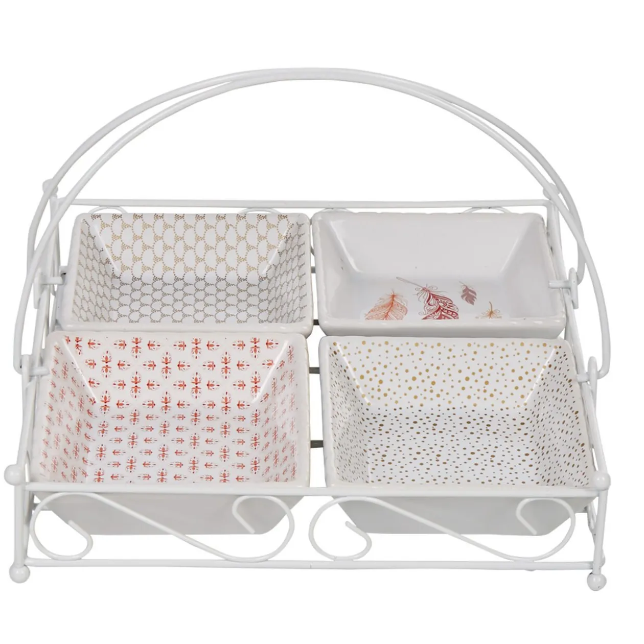 4 coupelles avec support blanc