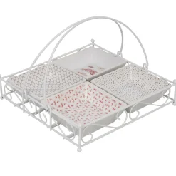 4 coupelles avec support blanc