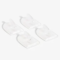 4 crochets adhésifs en plastique transparent - 25x35 mm