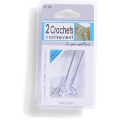 2 crochets contrevent acier zingué - 2x80 mm