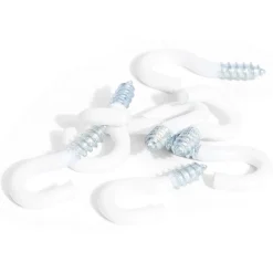 8 crochets ouverts en acier plastifié blanc - 2,5x20 mm