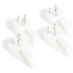 4 crochets pour béton plastique blanc - 30 mm