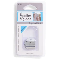 4 pattes à glace en acier nickelé - 25 mm