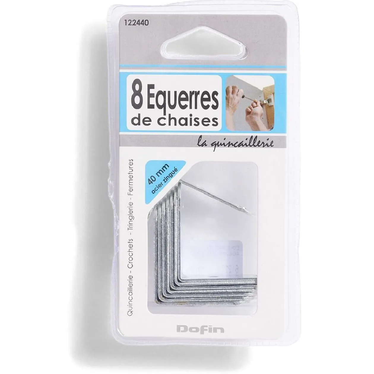 8 équerres de chaise acier zingué - 40x2 mm