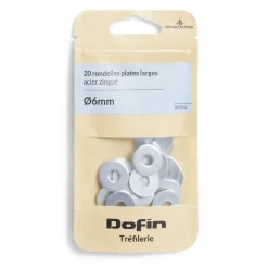 20 rondelles plates larges acier zingué Ø6 mm
