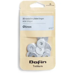 20 rondelles plates larges acier zingué Ø6 mm