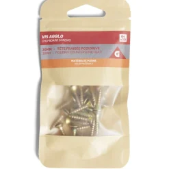 30 vis agglo tête fraisée acier bichromaté - 4x20 mm