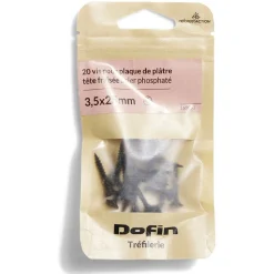 15 vis pour placo tête fraisée cruciforme acier phosphaté - 3,5x25 mm