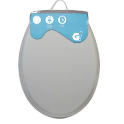 Abattant WC uni gris frein de chute