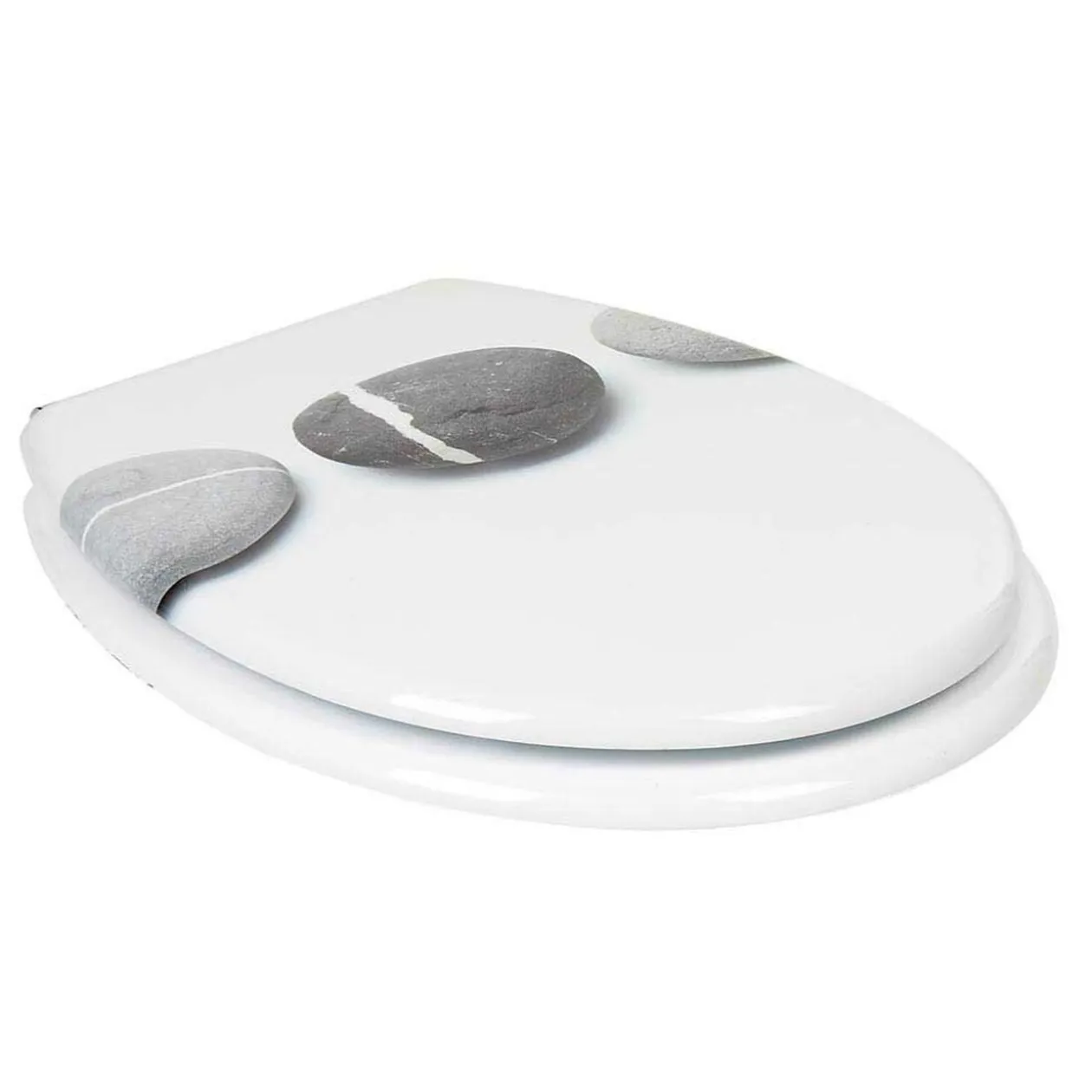 Abattant WC blanc design Zen galet