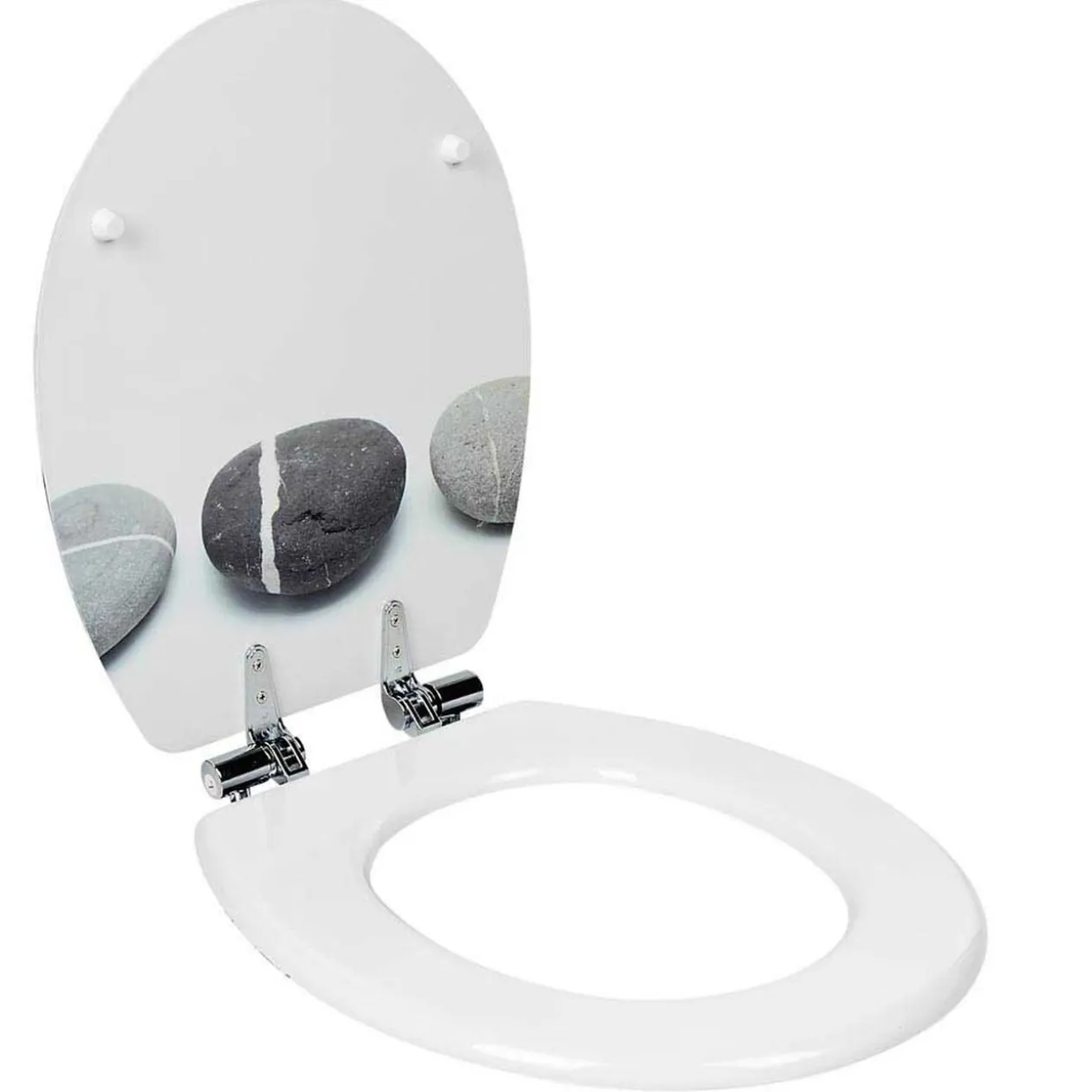 Abattant WC blanc design Zen galet