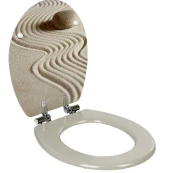Abattant WC blanc design Zen sable