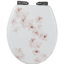 Abattant WC blanc design fleurs de cerisier roses