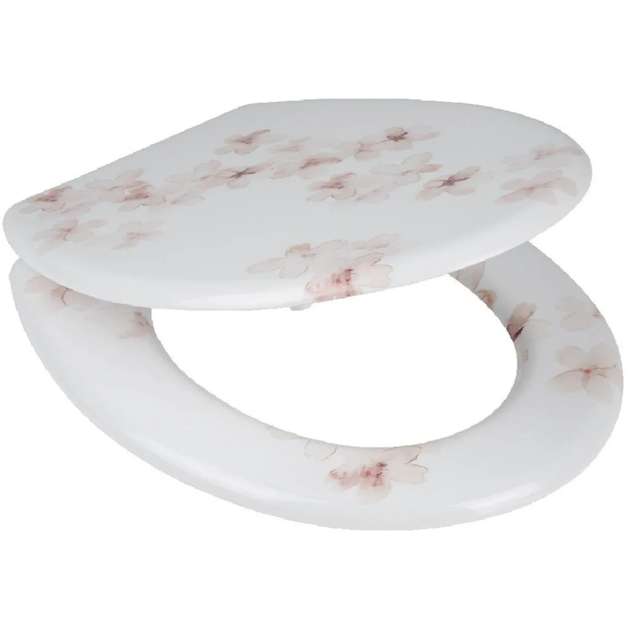 Abattant WC blanc design fleurs de cerisier roses
