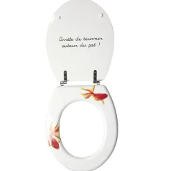 Abattant WC blanc motif poisson rouge