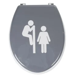 Abattant WC motif pictogramme fille et garçon humoristique