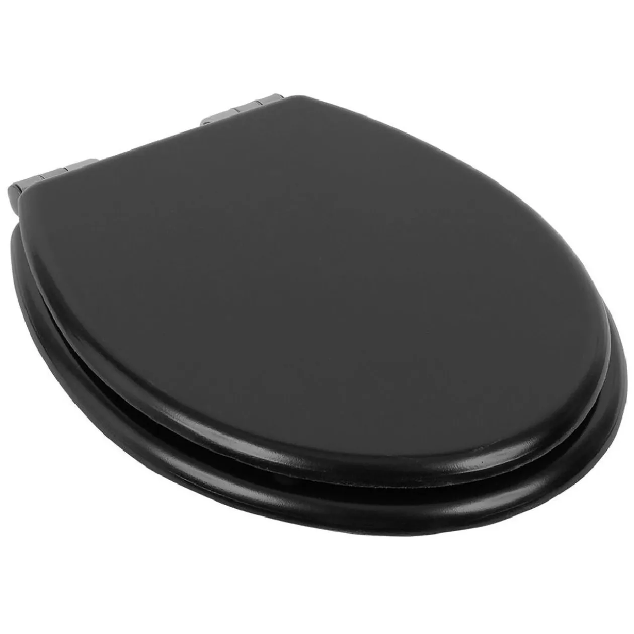 Abattant WC noir avec frein de chute réglable déclipsable 46x36cm