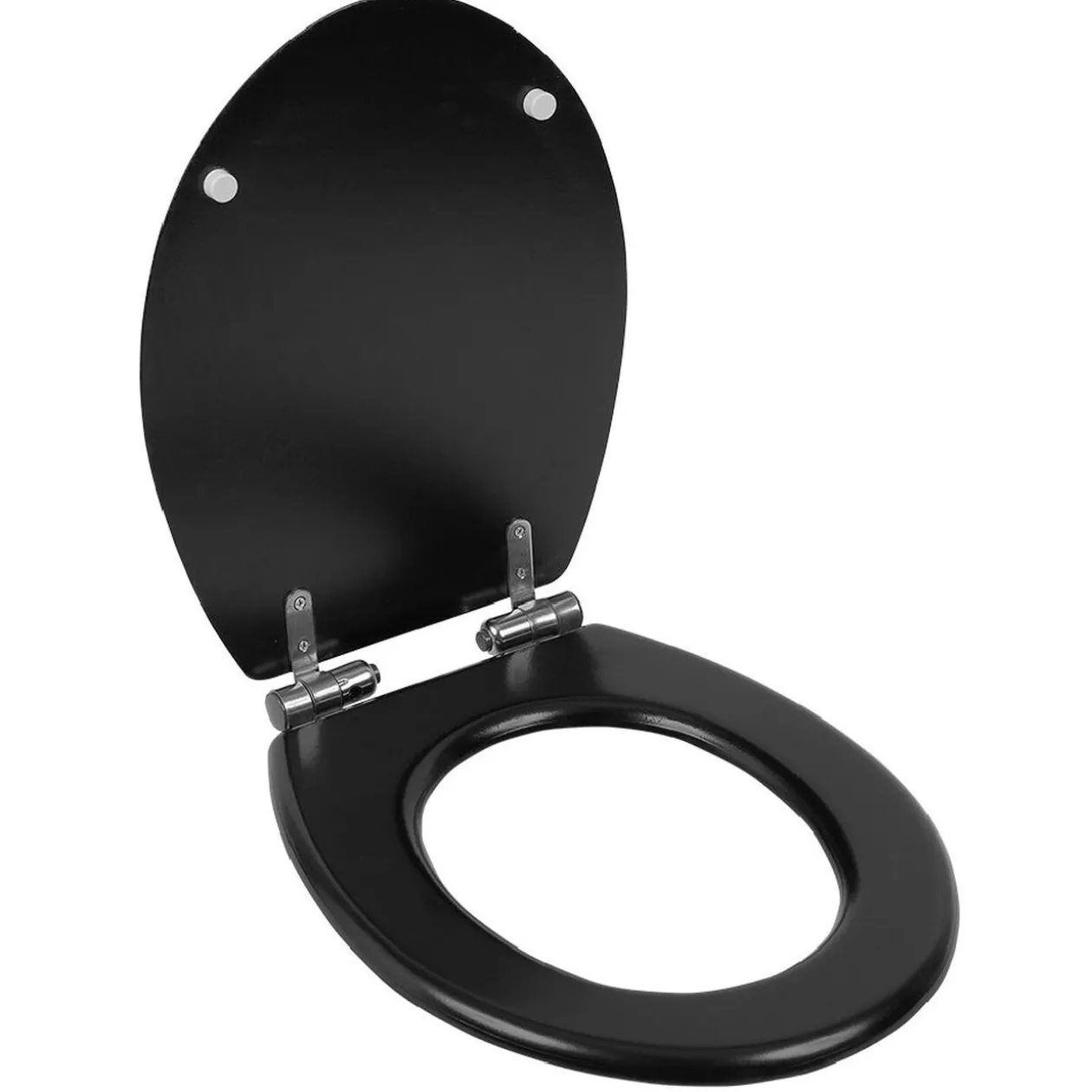 Abattant WC noir avec frein de chute réglable déclipsable 46x36cm