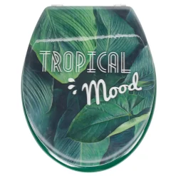Abattant WC plastique 3D inscription Tropical Mood motif feuillage