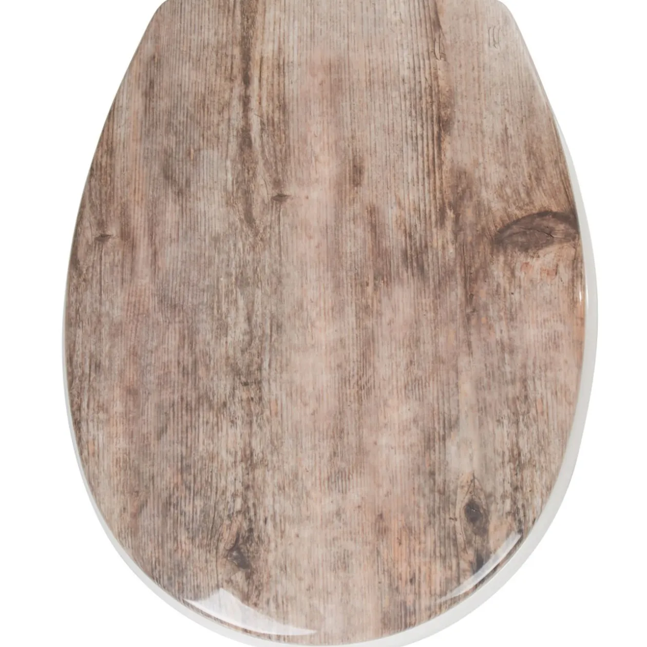 Abattant WC plastique duroplast style bois frein de chute