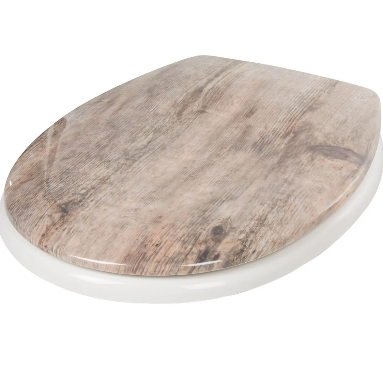 Abattant WC plastique duroplast style bois frein de chute