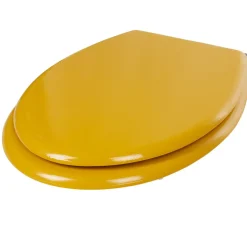 Abattant WC plastique uni jaune moutarde frein de chute