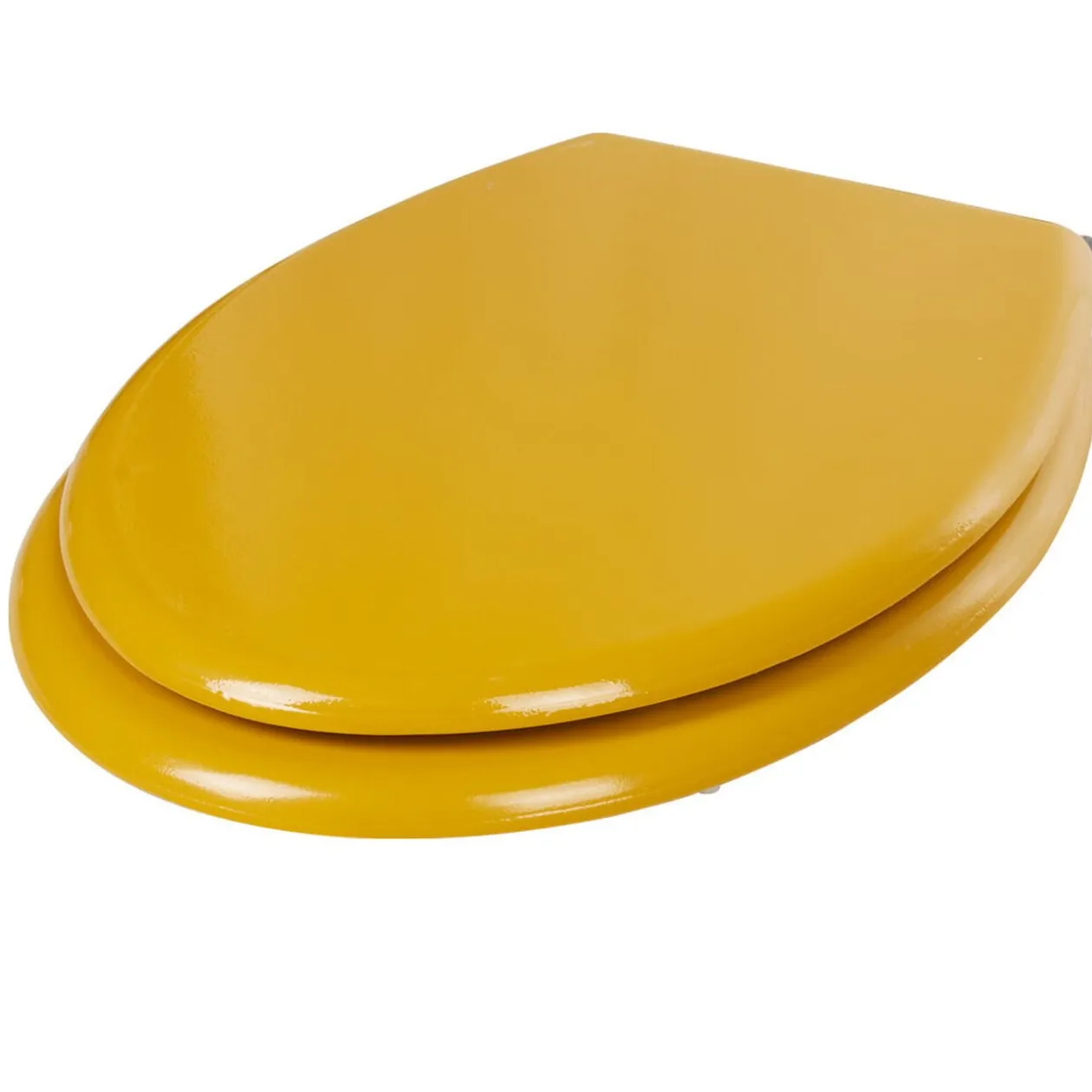 Abattant WC plastique uni jaune moutarde frein de chute