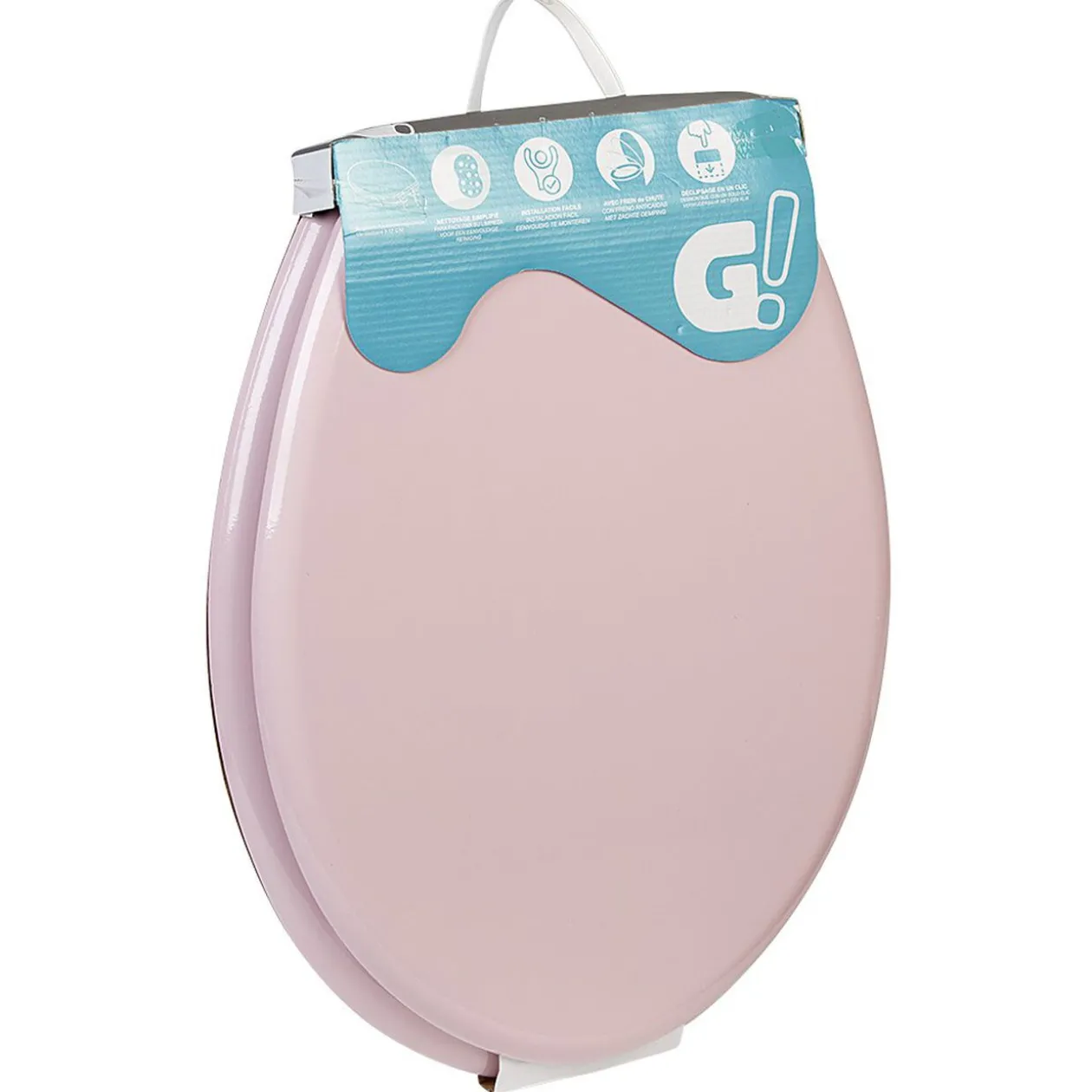 Abattant WC uni rose frein de chute