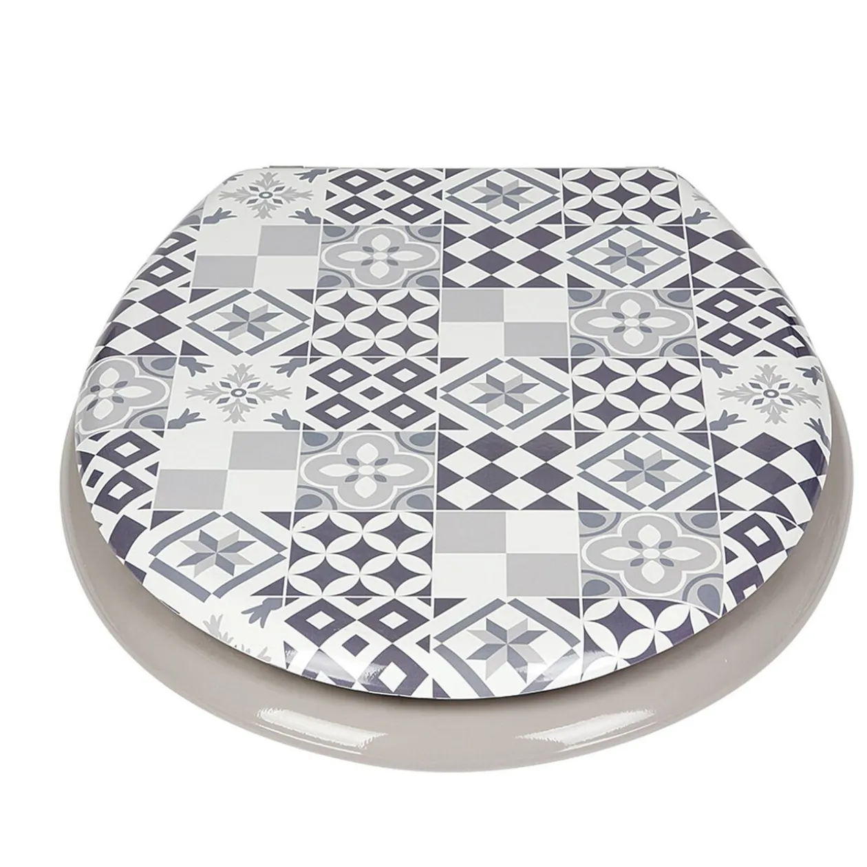 Abattant wc universel ajustable carreau de ciment en bois