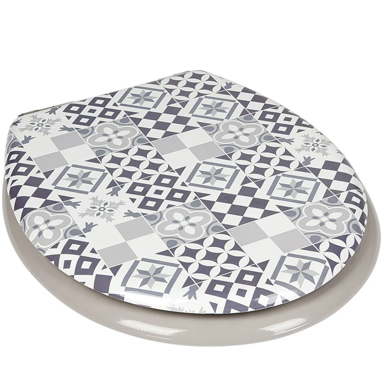 Abattant wc universel ajustable carreau de ciment en bois