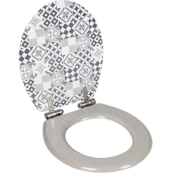 Abattant wc universel ajustable carreau de ciment en bois