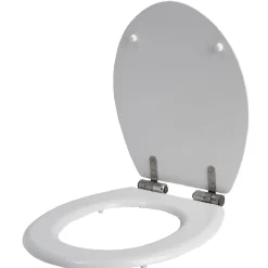 Abattant WC universel bois blanc mat avec frein de chute