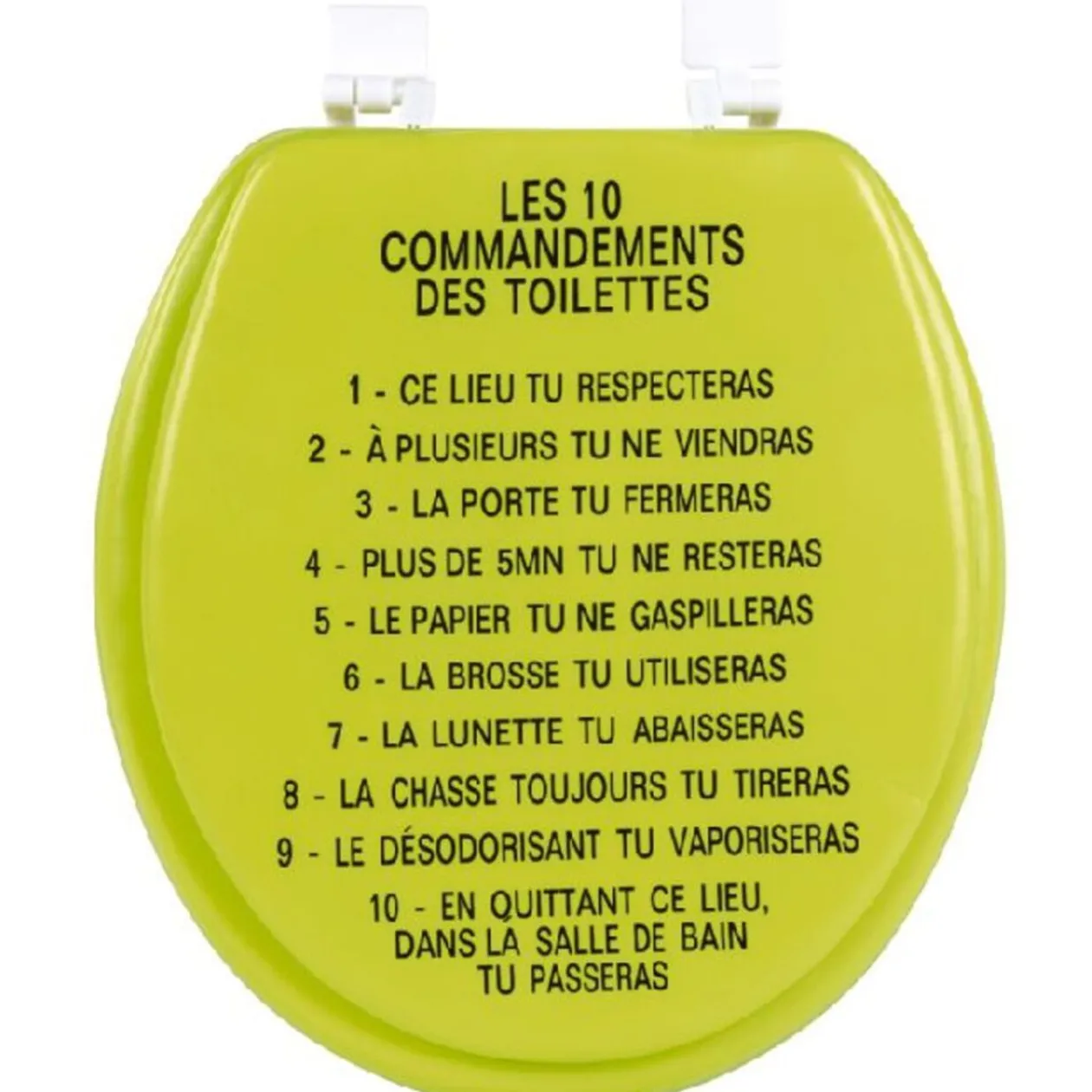 Abattant WC vert anis les 10 commandements