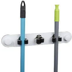 Accroche balai à ventouse blanc x3