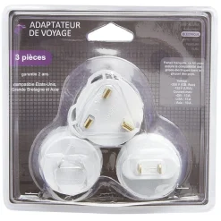 Adaptateur de voyage 3 pièces