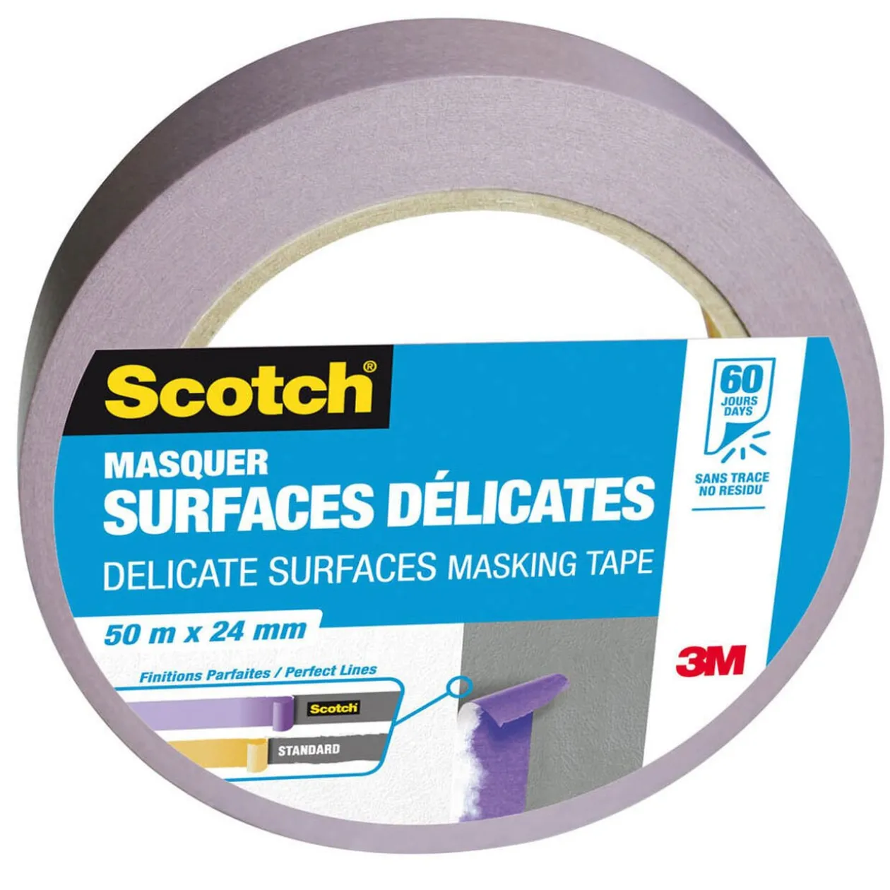 Adhésif de masquage Scotch surface délicate gris