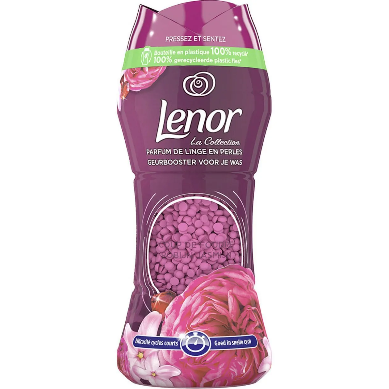 Adoucissant Lenor perle Coup de foudre jasmin freesia 224g