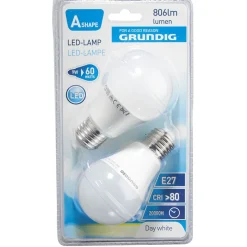 Ampoule A60 GRUNDIG led blanc 806 lm x2