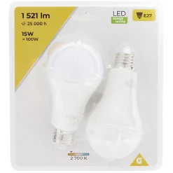 Ampoule LED A60 E27 x2