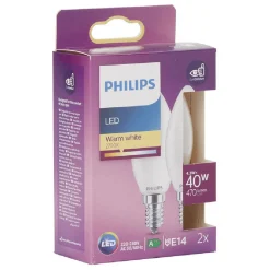 Ampoule LED C35 E14 40W x2