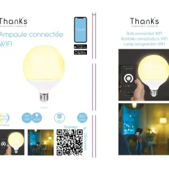 Ampoule LED connectée blanc ajustable E27 80 W