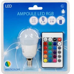 Ampoule LED E14 G45 couleurs changeantes