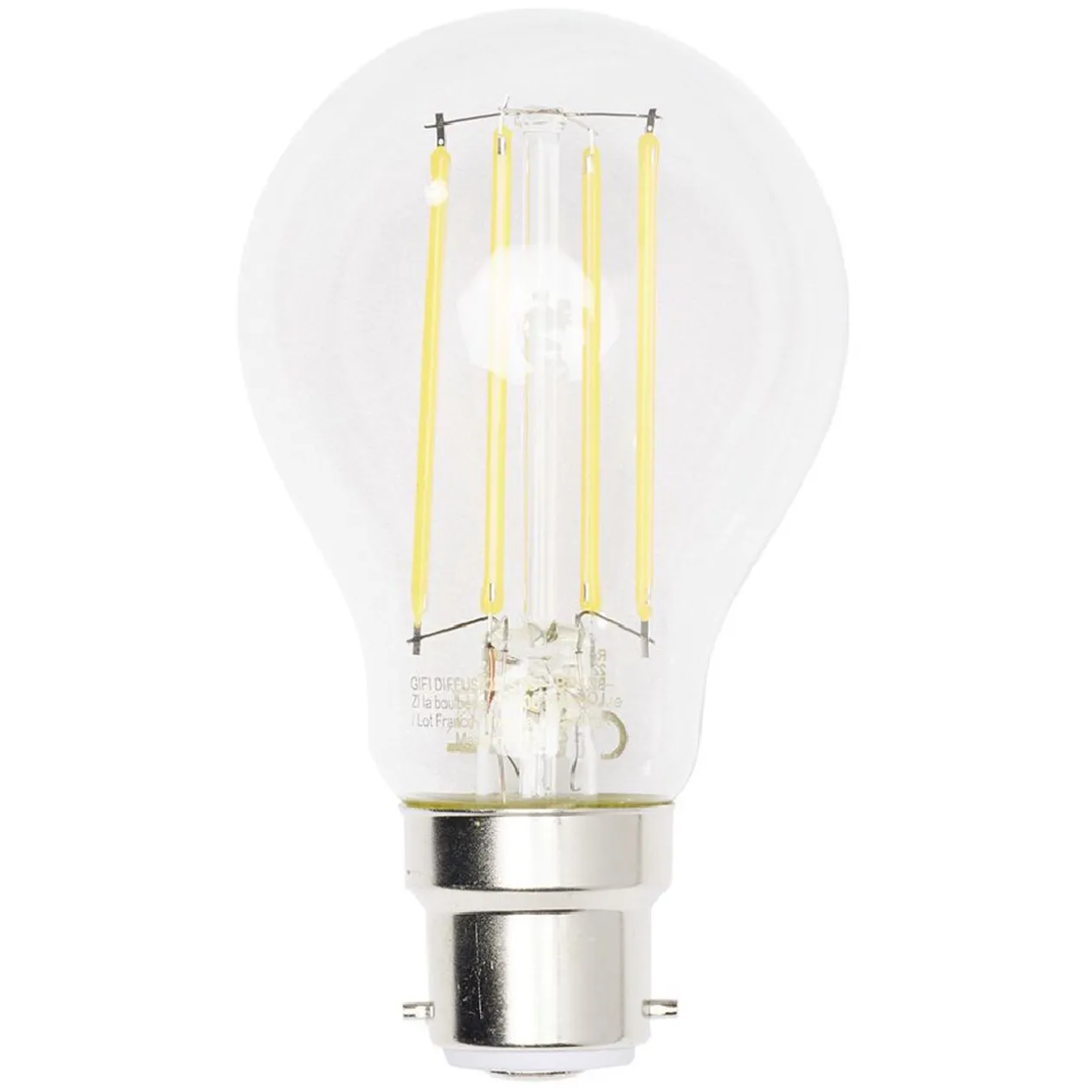 Ampoule LED filament B22 A60 Homday lumière chaude 806lms x2