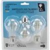 Ampoule LED filament clair 60W culot E27 Homday Lights x 3