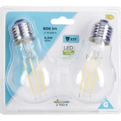Ampoule LED filament E27 A60 806lms x2